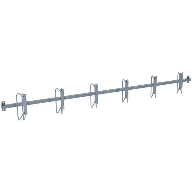 Bicycle rack  serial parking | Wall bracketsfor plugging down | Bicycle positioning:left or right, 45